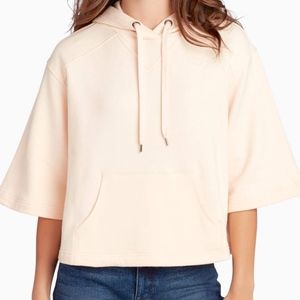 William Rast Women apple Pink Hooded Sweater, Sz L